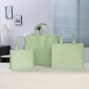 Non Woven Shopping Tote Bags Custom Eco friendly Durable Foldable Bags with Contrast Handles for Mall Shopping Corporate Swag