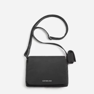 Nylon Letter Messenger Bags Custom Logo Letter Sport Messenger Bags Crossbody Fold Cover Casual Shoulder Bags