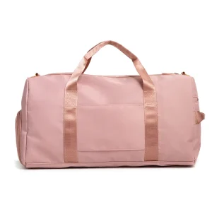 Nylon Sport Gym Bags for Women Waterproof Weekend Duffel Handbags Yoga Shoulder Bags with Shoe Compartment Travel Bags