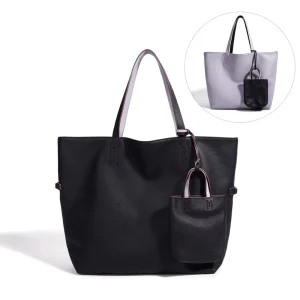 ODM OEM Genuine Leather Double-Sided Top-Layer Cowhide Tote Bag Crossbody Bag Large Capacity Shoulder Bag