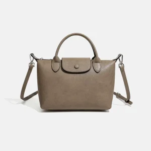 ODM&OEM Vegetable Tanned Cowhide Genuine Leather Lady Fashion Retro Crossbody Single Strap Medium Dumpling Shoulder Handbag