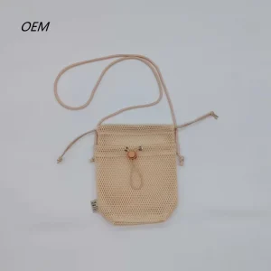 OEM Custom Polyester Drawstring Mesh Bag Packable Storage Pouch for Resort Merchandise & Island Souvenir