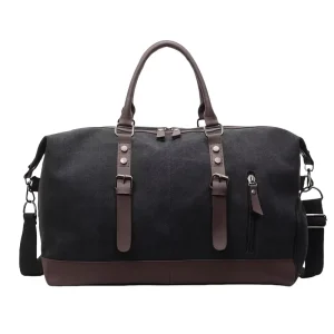 OEM Customized Logo Large Capacity Canvas Waterproof Duffel Bag with Shoe Compartment Sport Gym Crossbody Travel Bag
