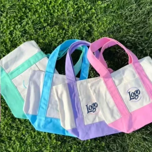 OEM ODM Customized Logo Trendy Canvas Shopping Bag Handbag Shoulder Children’s Backpack