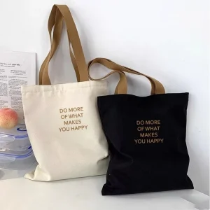 OEM Promotional Recyclable Cotton Canvas Shopping Bags With Shoulder Strap Foldable Design Customizable Logos YS Brand Low Price