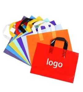 OEM Soft Loop Handle LDPE HDPE PLA Plastic Shopping Bags for Retail & Grocery Packaging with Logo