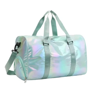 OEM Waterproof Mermaid Pearlescen Travel Bag Large Capacity Overnight Duffle Tote Bag Gym Yoga Bag With Shoe Pocket