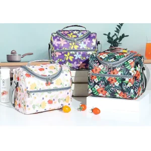 OT 657 Cooler Bag Large Capacity Oxford Work Lunch Bag with Aluminum Foil Lining Portable Picnic Insulated Square Bento Pack