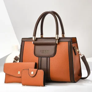 One shoulder Women’s PU Zipper Three Piece Messenger Bag Cross Border Trend Spring Popular Fashion New Handbag Foreign