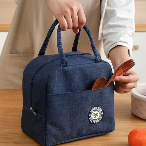 Oxford Lunch Bags Portable Thermal Bags Aluminum Foil Insulated Bento Handbags for Kids Waterproof Picnic Cooler Bags