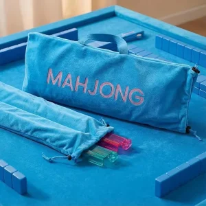 PU Flannel Mahjong Bag Large Capacity Multi-functional Travel Cosmetic & Wash Storage Handbag