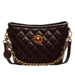 PU Frame Fashion Cross-Body Chain Strap Bag with Zipper Closure Waterproof Capacity for Women’s Daily Use
