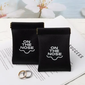 PU Leather Coin Data Cable Packaging Bag With Gold Magnet Custom Logo Lipstick Jewelry Waterproof PU Storage Pouch