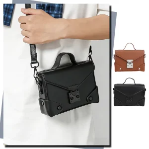 PU Leather Men’s Messenger Bag Business Crossbody Bag Fashion Phone Bag for Unisex with Zipper Closure and Waterproof
