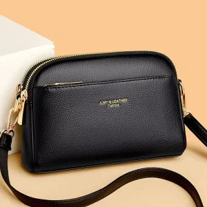 PU Leather Small Crossbody Bag Zipper Pocket Women Casual Mini Shoulder Purse Detachable Wrist Strap Daily Messenger Handbag