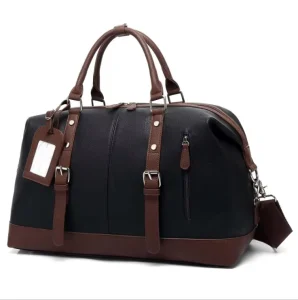 PU Leather Travel Duffel Bag Waterproof Leather Overnight Duffel Bag Durable Fitness Yoga Gym Bag