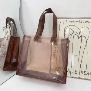 PVC Tote Waterproof Transparent Shoulder clear Jelly Custom Pvc Shopping Bag