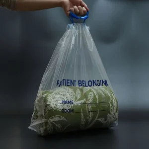 Patient Belonging Bag Clear with Drawstring Tie Hospital Property Bag for Patient Items Storage Disposable Medical Use
