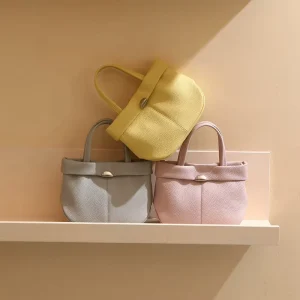 Pebbled Genuine Leather Top Handle Tote Women Shoulder Handbag Roomy Daily Shopping Travel Custom Factory Manufacturer