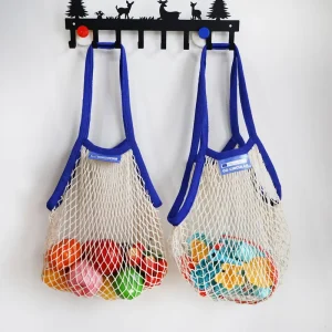 Personalized Logo Cotton Mesh Net Grocery Handle Bag School Shoulder Bag Cotton Mesh Gift Sacks Beach Tote Bags
