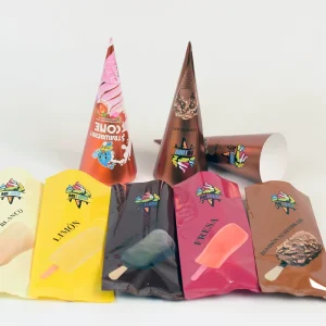 Personalized Logo Print Label Plastic Ice Cream Auto packaging Pouch Ice Lolly Sandwich Cookie Stick Bar Popsicle Wrapper