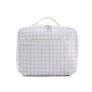 Personalized Nylon Waterproof Gingham Pouch Bag Custom Travel Lunch Bag