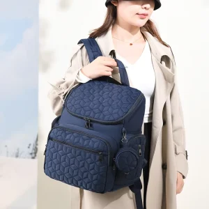 Plain Color Backpack Set 2PCS Baby Diaper Bags for Mom