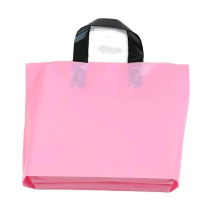 Plain Multicolored Easy Carry Contrast Handles Long Lasting Wear Resistant Pastel Plastic Tote Bags