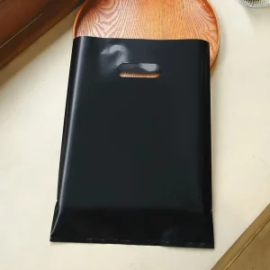 Plastic Four Finger Bag Custom Printed Logo Pattern Tote Bag Shopping Clothing Convenient Packaging Gift Plastic Bags