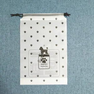 Plastic PE PET Gift Packaging Pouch Custom Printed Logo EVA Poly Frosted Drawstring Bags for Dog Mud Suit Raincoat