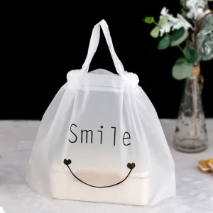 Plastic Takeout Bags with Double Layer Drawstring Custom Food Delivery Bags Reinforced