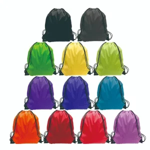 Polyester Drawstring Backpack Bulk Homeless Care Packages Mix Color Medium Size