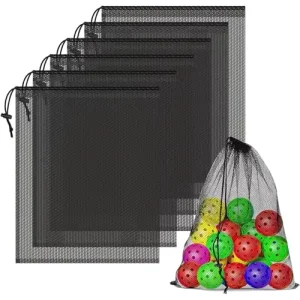 Polyester Mesh Drawstring Bags for Laundry Golf Ball and Stuff Sack Storage Travel and Outdoor Use 14×17 Inch