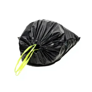 Polyethylene HDPE LDPE Black Draw string Heavy Duty Garbage Bag with Strong Bottom and Strong Handle in Factory Price