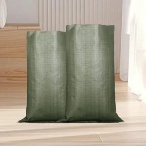 Polypropylene Woven PP Green Disposable Construction Trash Agricultural Sack Bags Animal Feed Garbage Sand Earth Plastic