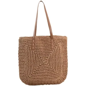 Popular Style Women Tote Bags Handmade Straw Crossbody Bag Travel Beach Tote with Embroidery Logo for Ladies