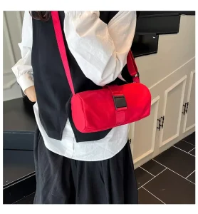 Portable Crossbody Bag Made Oxford Cloth Japanese Style Fashion Casual Solid Color Single Shoulder Travel Cover