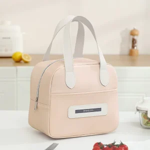 Portable Cute Large Capacity Lunch Bag Oxford Insulated Picnic Work Bag with Zipper Closure