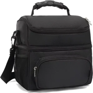 Portable Double Layer Large Picnic Bag Waterproof Outdoor Shoulder Lunch Bag with Heat Preservation Features