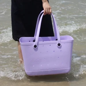 Portable EVA Hollow Out Beach Bag Lightweight Waterproof Handbag for Pool Beach Travel Storage