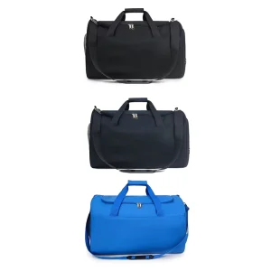 Portable Fitness Gym Bag with Wet Pocket and Shoe Compartment Zippered Closure Black Outdoor Travel Bag