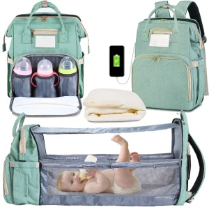 Portable Modern Diaper Bags Updated 8 in 1 Multifunctional Diaper Bag Soft Side Boys Girls USB Diaper Bags