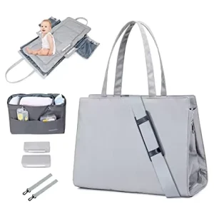 Portable Mom Travel Foldable Changing Pad Tote Adjustable Shoulder Strap Stroller Straps 3 in 1 Baby Diaper Diaper Tote Bag