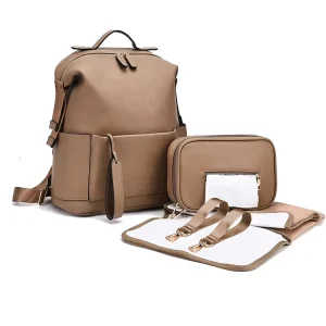 Portable Multi-function Baby Diaper Bag Changing Bags Vegan Leather Diaper Bag Mommy Backpack