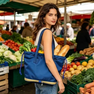Portable Polyester Folding Grocery Tote Bag