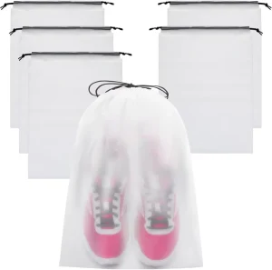 Portable Shoe Storage Drawstring Storage Bag for Sundries Travel Makeup Bag Waterproof Transparent Plastic Storage Bag