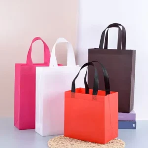 Portable Shopping Bags Reusable Eco Friendly Non Woven Bags Custom Logo Fabric Non Woven Shopping Bag