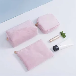 Portable Transparent Cosmetic Bags Clear Waterproof Makeup Bags With Handle Pvc Travel Toiletry Bags Pouches