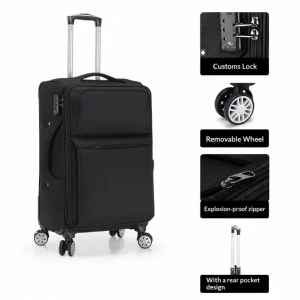 Portable Travel Luggage Scale Rolling Suitcase Custom Black Rolling Wheels Luggage Tote