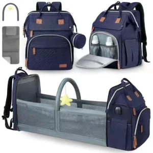 Portable Waterproof Toy Usb Changing Nappy OEM Folding Crib Baby Bed Mummy Bag Mommy Diaper Bag Backpack With Changing Station